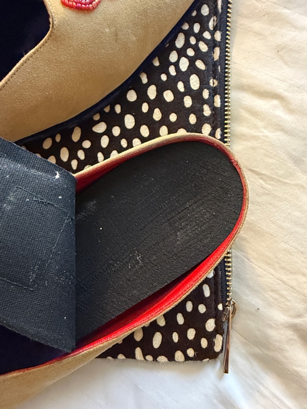 Fendi Tan Suede Beaded Mules with Multicolor Embellishment - Picture 12 of 12